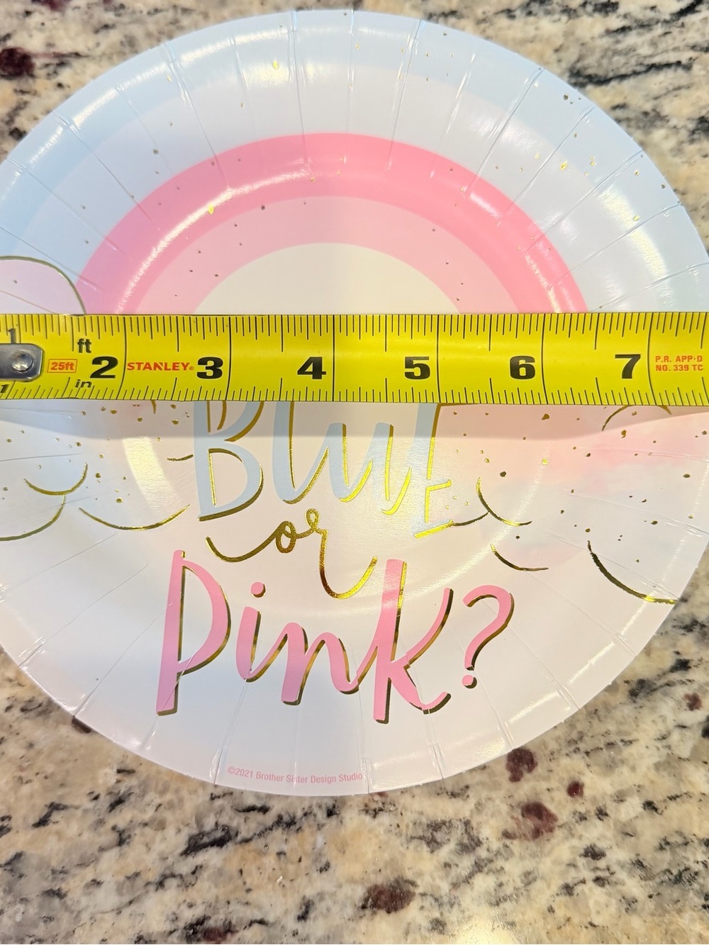 Gender Reveal Party Supplies Bundle Plates & Cups Blue or Pink - Picture 6 of 6